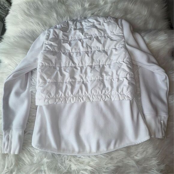 Athleta White Fjord Hybrid Lined Jacket Size S Full Zip Quilted Athletic Sporty - Picture 6 of 14